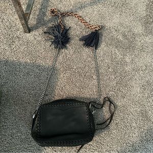 Rebecca Minkoff crossbody black purse rainbow detail